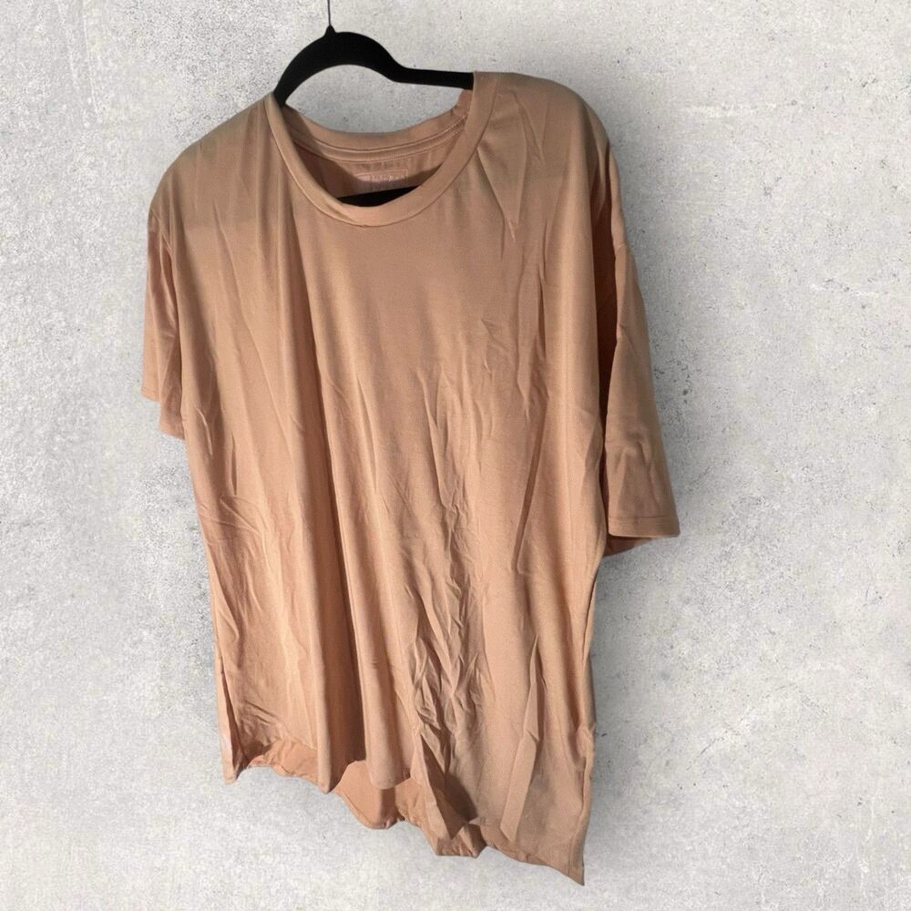 LulaRoe Hudson X-Large Solid Peach Short Sleeves NWT HTF Unicorn